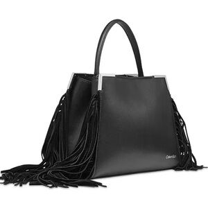 Calvin Klein bag 
Mica Satchel Color: Black/silver Fringe